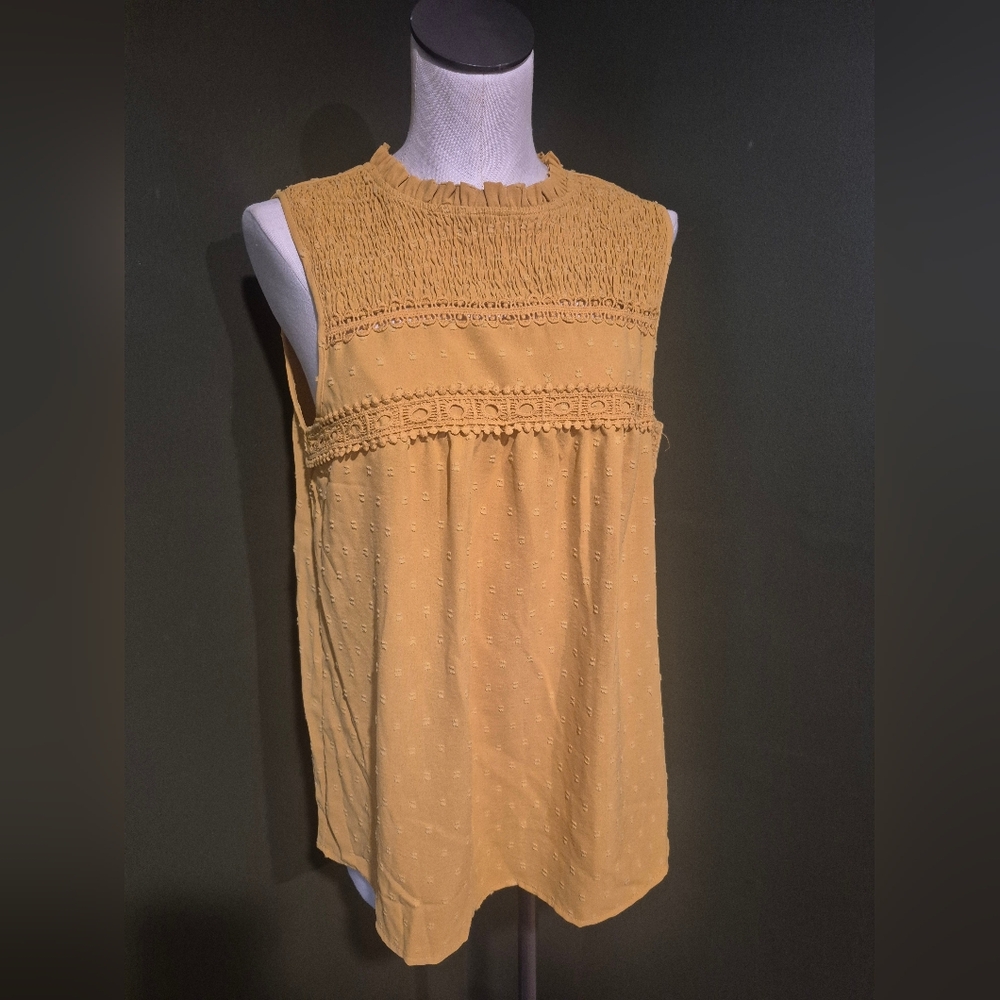 Elegant Mustard Sleeveless Blouse